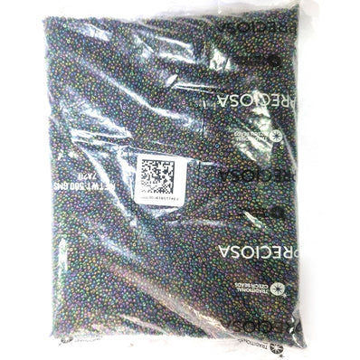 Preciosa Czech Glass Seed Beads 11/0 Size (2mm) Sold Per pack of 20 Grams, Black Rainbow color