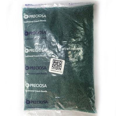 Preciosa Czech Glass Seed Beads 11/0 Size (2mm) Sold Per pack of 20 Grams, Teal Green Transparent color