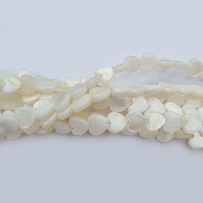 Heart Shape Mother of Pearl MOP Shell Beads sold Per line about 70 Beads in size about 6mm