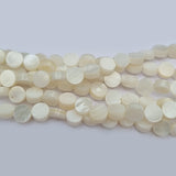 Flat Round Shape Mother of Pearl MOP Shell Beads sold Per line about 66 Beads in size about 6mm