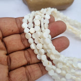 Flat Round Shape Mother of Pearl MOP Shell Beads sold Per line about 66 Beads in size about 6mm