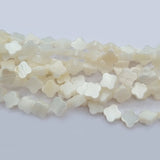 Quatrefoil Shape Mother of Pearl MOP Shell Beads sold Per line about 60 Beads in small size about 7mm