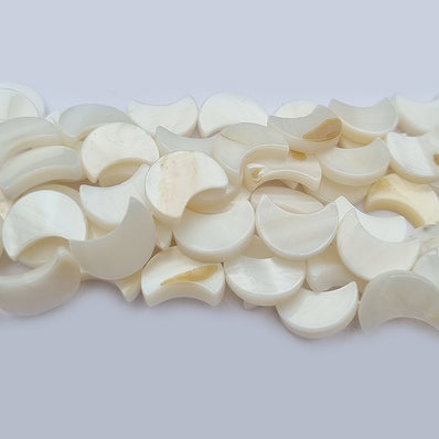 Moon Shape Mother of Pearl MOP Shell Beads sold Per line about 33 Beads in size about 7x12mm