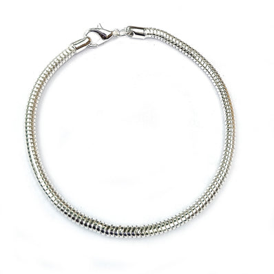 Snake chain bracelets DIY just add large hole beads charms ShinySilver Sold Per Piece