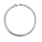 Snake chain bracelets DIY just add large hole beads charms ShinySilver Sold Per Piece