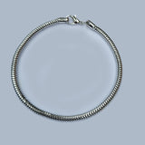 Snake chain bracelets DIY just add large hole beads charms Antique Silver Plated, Sold Per Piece
