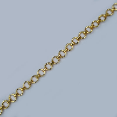Gold plated, round loop chain also use in extension jewelry make loop about 6mm