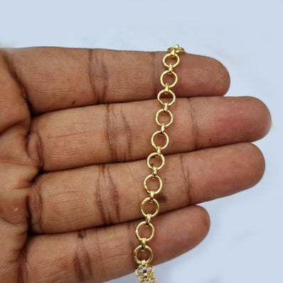 Gold plated, round loop chain also use in extension jewelry make loop about 6mm