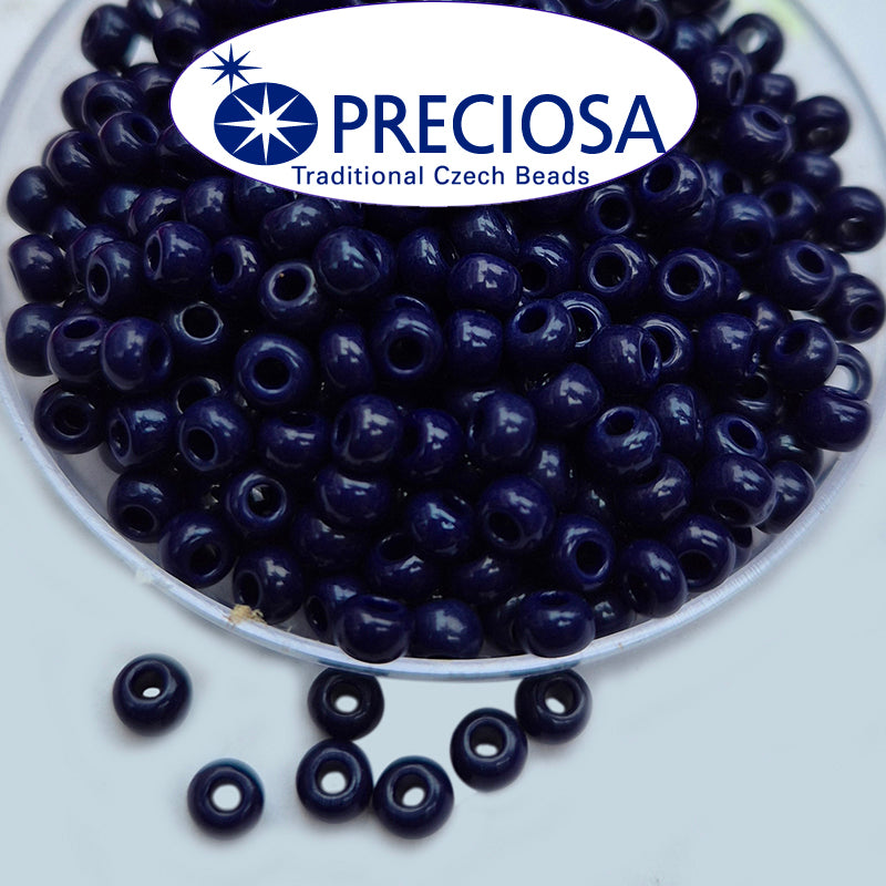 Preciosa Czech Glass Seed Beads 6/0 Size (4mm) Sold Per pack of 20 Grams, very dark blue color