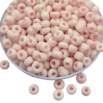 100 GRAMS PACK' 6/0 size (4mm approx.) glass seed beads Light Pink Color