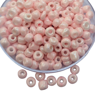 100GRAMS PACK' 6/0 size (4mm approx.) glass seed beads Light Pink color