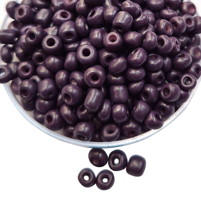 100Grams pkg. 6/0 size (4mm approx.) glass seed beads light pink color Purple Dyed