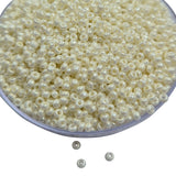 50grams pack, fine quality of glass seed beads in size about 2mm (11/0) off white color