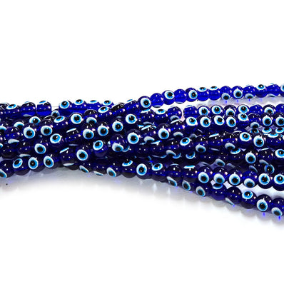 Per Line, approx These 4mm blue Evil Eye Glass Beads are ideal for all your DIY jewelry projects, providing a dainty and meaningful touch.
