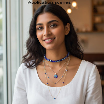 Per Line, approx These 4mm blue Evil Eye Glass Beads are ideal for all your DIY jewelry projects, providing a dainty and meaningful touch.