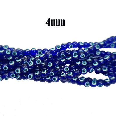Per Line, approx These 4mm blue Evil Eye Glass Beads are ideal for all your DIY jewelry projects, providing a dainty and meaningful touch.