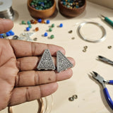 6pcs pkg. 3 hole spacer bar Triangular Spacer Bar 23x27mm approx size, silver antiqued