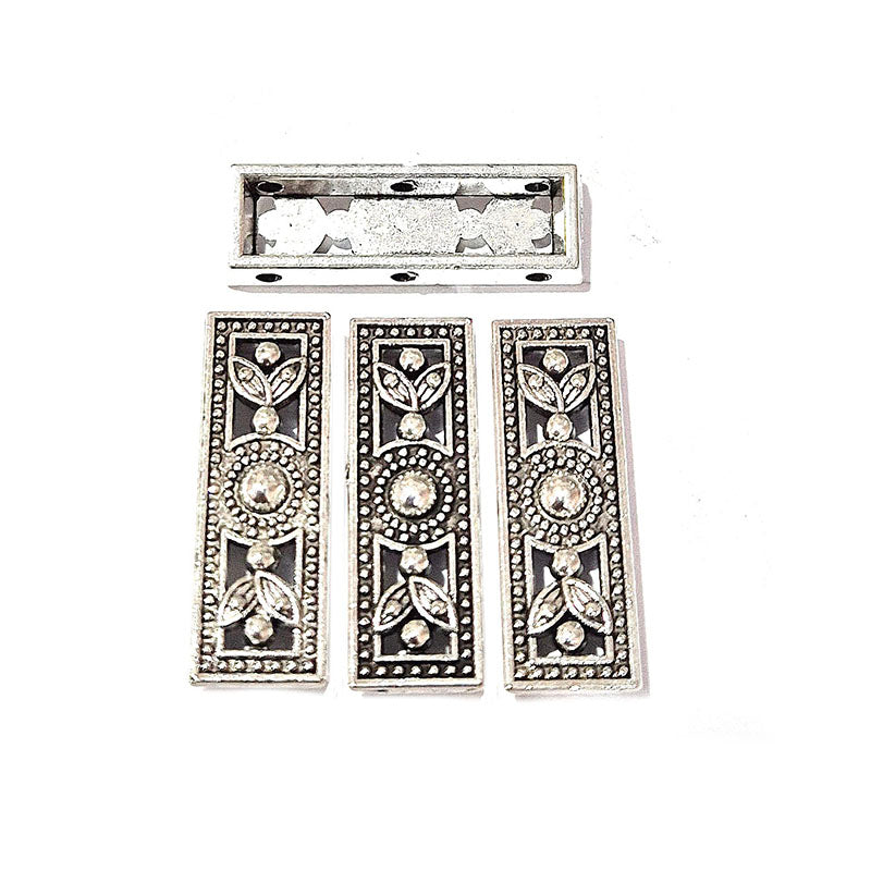 10pcs Pkg. 3 hole spacer bar link beads for multi row jewelry making Size 24x8mm