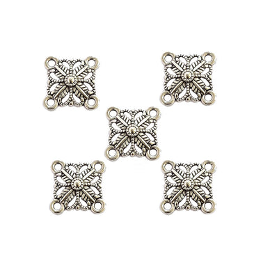25pcs, 13mm 4 loop conncetor findings silver antiqued