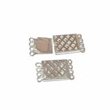 2pcs pkg. 4 Loops, Square Shaped Jewerly making Clasp in Silver 925 plated Anti Tarish,Brass Material 12X23MM