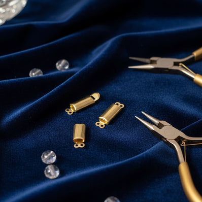 ANTI TARNISH 24 K GOLD POLISHED' double LOOP' BOX CLASP JEWELLERY FINDING' SOLD BY 2 PIECES PACK 7X22MM