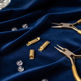 ANTI TARNISH 24 K GOLD POLISHED' double LOOP' BOX CLASP JEWELLERY FINDING' SOLD BY 2 PIECES PACK 7X22MM