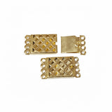 2pcs pkg. 4 Loops, Square Shaped Jewerly making Clasp in 22k plated Anti Tarish,Brass Material 12X23MM