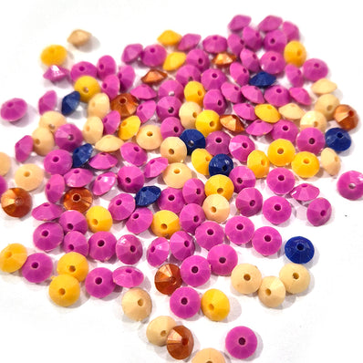50 grams pkg. disc shape multi acrylic beads in size about 6mm