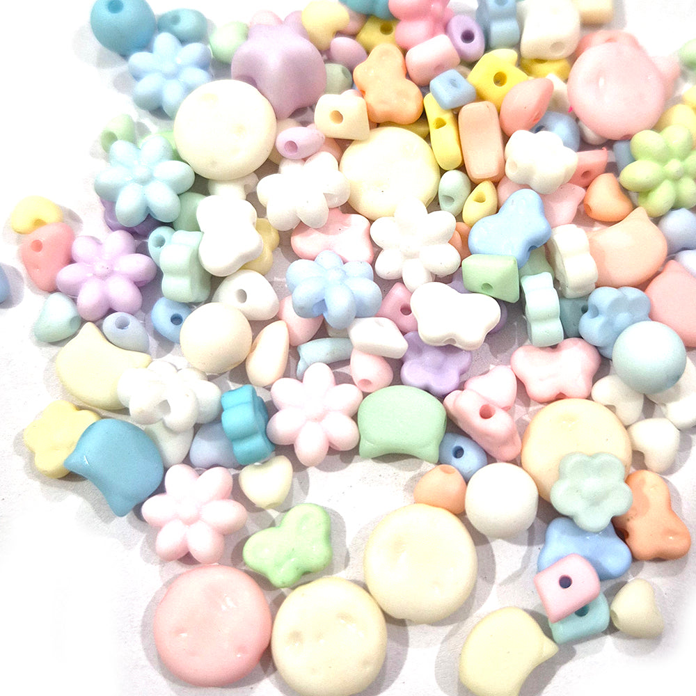 50 grams Pastel acrylic mix beads