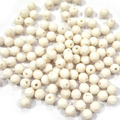 50 grams pkg. 6mm round acrylic beads white