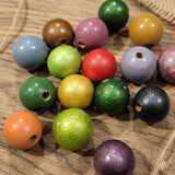 50pcs pkg. 16mm wooden handmade beads round smoth