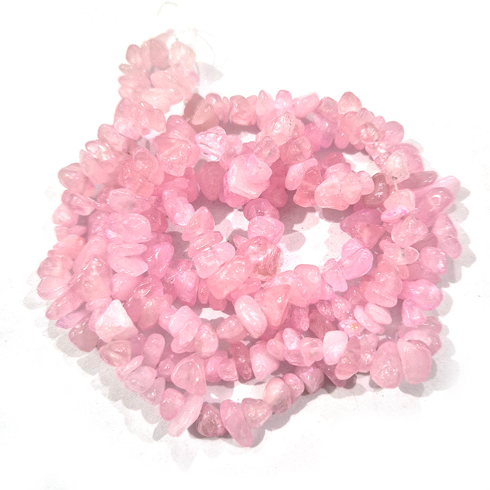 Rose quartz full leanth gemstone chips beads