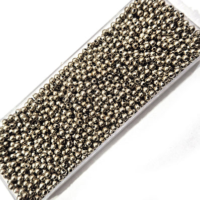 3mm CCB Silver metallic acrylic beads light weight jewelry and craft making beads 50GRMS