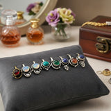 5 pcs Random mix silver gemstone mixed antique nose pin clip on