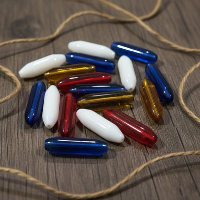 20pcs, long tube barrel shape crystal glass beads for jewelry making