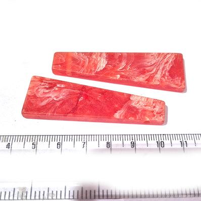 5pcs set Red, Resin Trapezoid Blanks – Handmade Jewelry & Craft Components