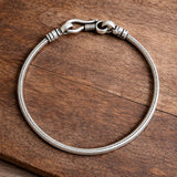 Silver antique Snake Chain Bracelet | Smooth Finish | Classic & Stylish Design