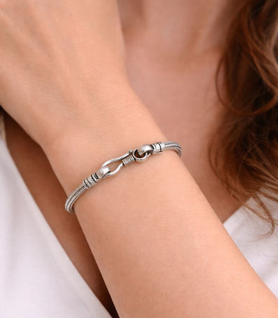 Silver antique Snake Chain Bracelet | Smooth Finish | Classic & Stylish Design
