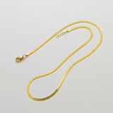 Premium 4mm Flat Gold Snake Chain – Sleek Herringbone Necklace – Minimalist Tarnish-Free High Polish Finish