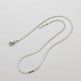 4mm Flat Liquid Silver Herringbone Chain | Tarnish Resistant & Hypoallergenic