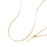 1mm Gold Box Chain Necklace with Adjustable Pin Slider – Tarnish Resistant Jewelry for Pendants – 18K Gold Plated Versatile Chain