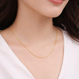 1mm Gold Box Chain Necklace with Adjustable Pin Slider – Tarnish Resistant Jewelry for Pendants – 18K Gold Plated Versatile Chain