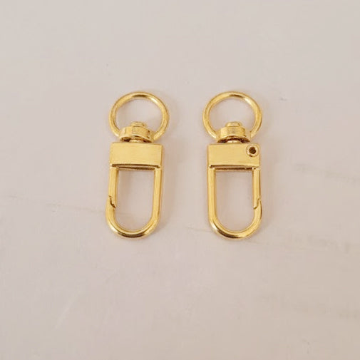 2pcs. Gold Lobster Claw Swivel Clasps – Heavy Duty Keychain Hooks – Jewelry Making & Crafting Supplies