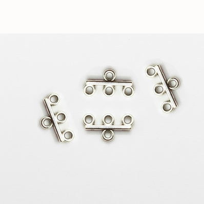 20pcs pkg. Silver Multi-Strand Bar Connectors – 3-to-1 Strand Link Separators for Jewelry Making – T-Bar Connectors for Necklaces & Bracelets