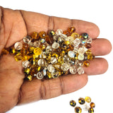 50 Grams Pkg. Crystal Glass Beads 4–7mm | Random Mixed Shapes & Sizes | Premium Shiny Beads for Jewelry Making, Colour Brown and White Tone