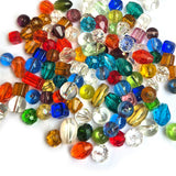 50 Grams, Crystal Glass Beads 4–7mm | Random Mixed Shapes & Sizes | Premium Shiny Beads for Jewelry Making, Colour Multi MixTone