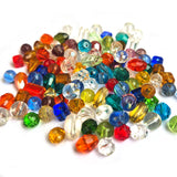 50 Grams, Crystal Glass Beads 4–7mm | Random Mixed Shapes & Sizes | Premium Shiny Beads for Jewelry Making, Colour Multi MixTone
