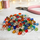 50 Grams, Crystal Glass Beads 4–7mm | Random Mixed Shapes & Sizes | Premium Shiny Beads for Jewelry Making, Colour Multi MixTone