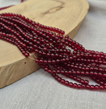 4mm Red Glass Beads – 1000+ Pieces Bulk Pack | Round Loose,Strings Beads for Jewelry Making, dark red color