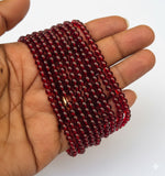 4mm Red Glass Beads – 1000+ Pieces Bulk Pack | Round Loose,Strings Beads for Jewelry Making, dark red color